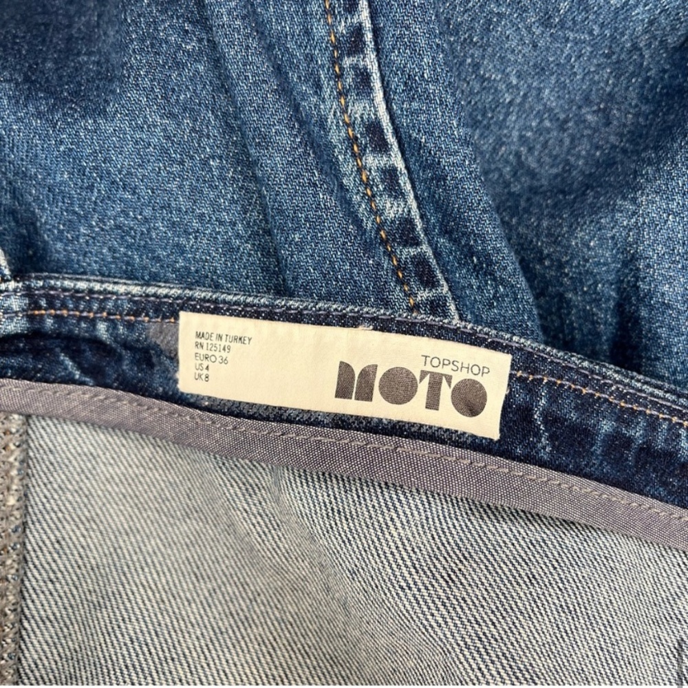 EUC Topshop Moto Zip Front Denim Dress - Picture 7 of 7